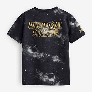 Charcoal Grey Football Short Sleeve Graphic T-Shirt (3-12yrs)