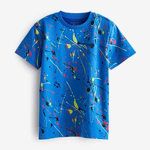 Blue Splat All Over Print T-Shirt (3-12yrs)