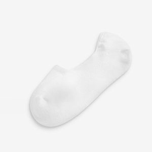4 Pack White Cushion Sole Invisible Trainer Socks