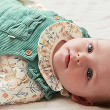 Load image into Gallery viewer, Green 2 Piece Baby Pinafore Dress And Bodysuit Set (0mths-18mths)
