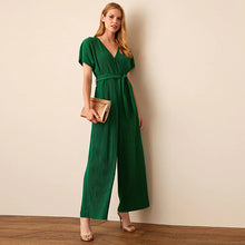 Load image into Gallery viewer, Bright Green Plissé Jumpsuit
