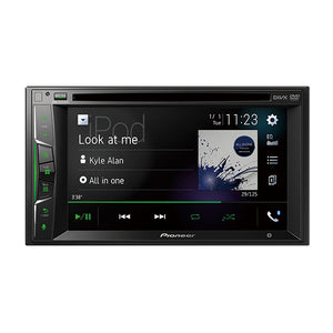 In-Dash Double-DIN DVD Multimedia AV Receiver with 6.2" WVGA Touchscreen Display, Apple CarPlay, WebLink, Built-in Bluetooth and Full HD Video Playback from USB Device