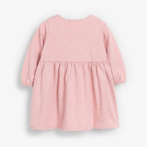 Pink Spot Jersey Dress (0mths-18mths) - Allsport
