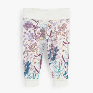 Lilac/Teal 3 Pack Floral Leggings (0mths-2yrs) - Allsport