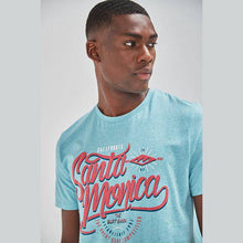 Load image into Gallery viewer, Turquoise &quot;Santa Monica Graphic&quot; Regular Fit T-Shirt - Allsport
