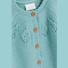Load image into Gallery viewer, Teal Pointelle Detailed Cardigan (0mths-18 mnths) - Allsport
