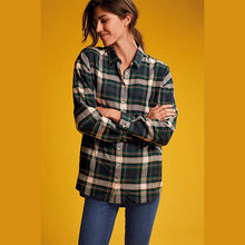 Load image into Gallery viewer, Green Casual Check Boyfriend Shirt - Allsport
