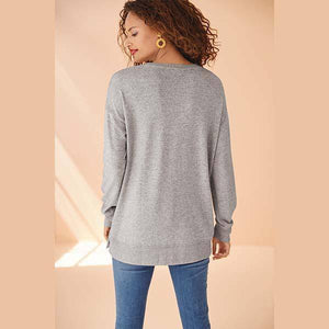 Grey Longline Cosy Top - Allsport