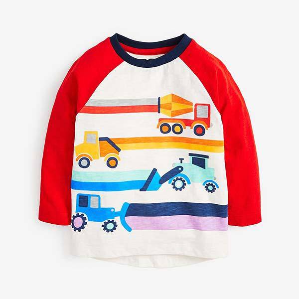 Multi Long Sleeve Raglan Transport T-Shirt (3mths-5yrs) - Allsport