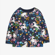 Load image into Gallery viewer, Navy Unicorn T-Shirt (3mths-6yrs) - Allsport
