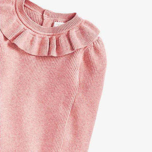 Pink Frill Neck Knitted Top (3mths-5yrs) - Allsport