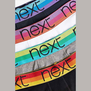 Grey/Navy/Black/White Rainbow Waistband Hipsters Four Pack - Allsport