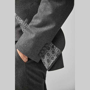 Grey Tailored Fit Puppytooth Suit: Jacket - Allsport
