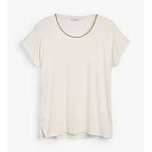 Load image into Gallery viewer, Ecru Embellished Neck Trim T-Shirt - Allsport
