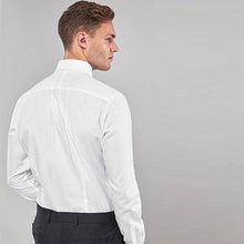 Load image into Gallery viewer, White Slim Fit Double Cuff Signature Textured Shirt - Allsport
