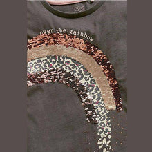 Load image into Gallery viewer, Charcoal Rainbow Sequin T-Shirt (3-12yrs) - Allsport
