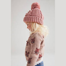 Load image into Gallery viewer, Pink Leopard Pom Cardigan (12mths-6yrs) - Allsport
