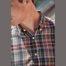 Load image into Gallery viewer, Grey/Brown Regular Fit Brushed Flannel Check Long Sleeve Shirt - Allsport
