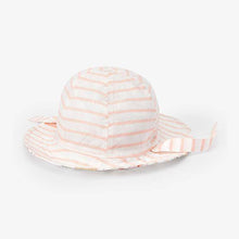 Load image into Gallery viewer, Pink Floral/Stripe Reversible Hat (0mths-18mths) - Allsport
