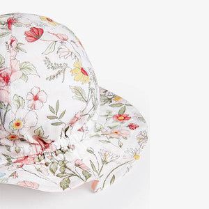 Pink Floral/Stripe Reversible Hat (0mths-18mths) - Allsport