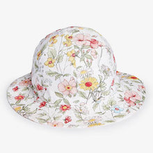 Load image into Gallery viewer, Pink Floral/Stripe Reversible Hat (0mths-18mths) - Allsport
