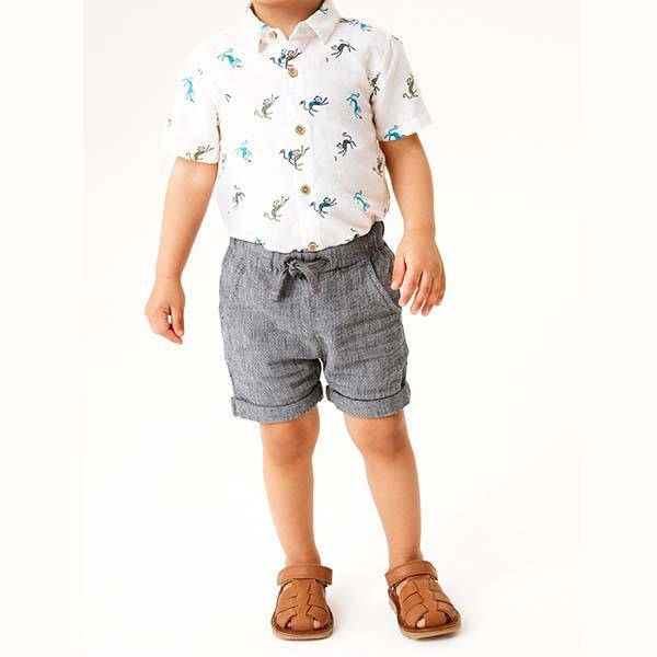 Linen Blend Pull-On Shorts (12mths-3yrs) - Allsport