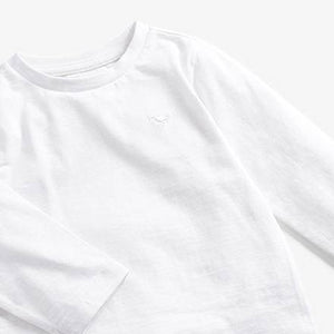 White Long Sleeve Plain T-Shirt (3mths-5yrs) - Allsport