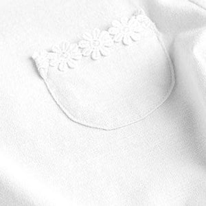 White Daisy Trim T-Shirt (3-12yrs) - Allsport