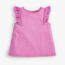 Load image into Gallery viewer, Fluro Purple Broderie Frill Vest (3mths-6yrs) - Allsport
