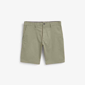 Light Khakie Slim Fit Stretch Chino Shorts - Allsport