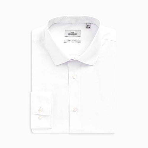 White Skinny Fit Single Cuff Easy Care Shirt - Allsport