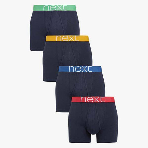 Navy Bright Waistband A-Fronts Four Pack - Allsport
