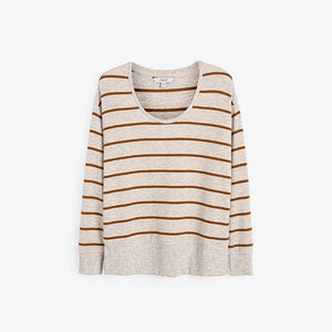 Oatmeal Stripe Cosy Top - Allsport