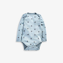 Load image into Gallery viewer, Teal 7 Pack Star Stripe Long Sleeve Bodysuits (0mths-18yrs) - Allsport
