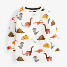 Load image into Gallery viewer, Multi Dino Long Sleeve All-Over Print T-Shirt (3mths-5yrs) - Allsport
