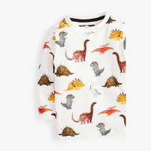 Load image into Gallery viewer, Multi Dino Long Sleeve All-Over Print T-Shirt (3mths-5yrs) - Allsport
