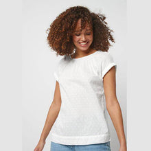 Load image into Gallery viewer, White Cap Sleeve Textured Top - Allsport
