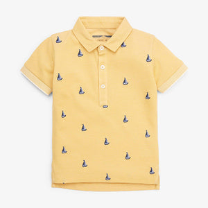 Yellow Yacht Short Sleeve Polo (3mths-5yrs) - Allsport