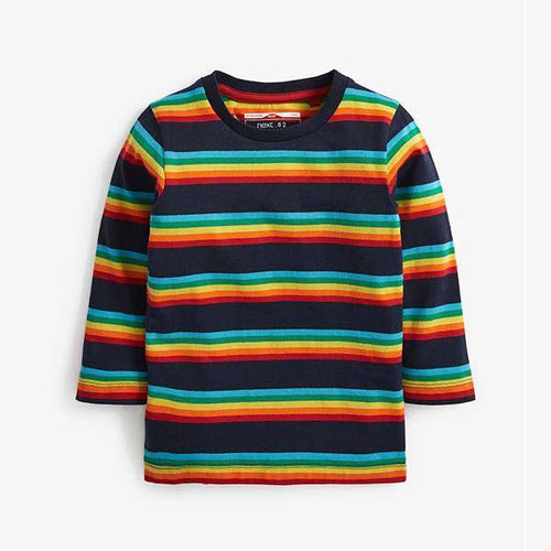 Multi Long Sleeve Rainbow Stripe T-Shirt (3mths-5yrs) - Allsport