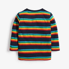 Load image into Gallery viewer, Multi Long Sleeve Rainbow Stripe T-Shirt (3mths-5yrs) - Allsport
