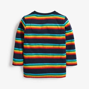 Multi Long Sleeve Rainbow Stripe T-Shirt (3mths-5yrs) - Allsport