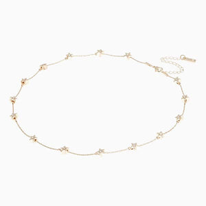 Gold Tone Sparkle Star Short Necklace - Allsport