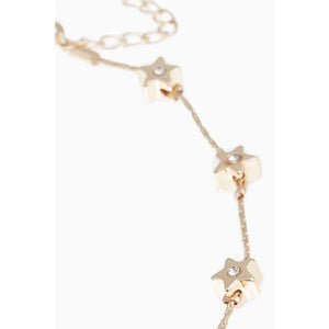 Gold Tone Sparkle Star Short Necklace - Allsport