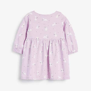 Lilac Jersey Button Dress (0mths-18mths) - Allsport