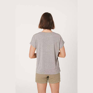 Grey Marl Embellished Neck Trim T-Shirt - Allsport