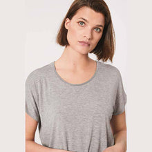 Load image into Gallery viewer, Grey Marl Embellished Neck Trim T-Shirt - Allsport
