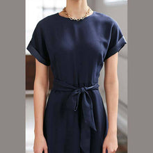 Load image into Gallery viewer, Navy Belted Midi Dress - Allsport
