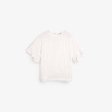 Load image into Gallery viewer, Ecru Frill Sleeve Top - Allsport
