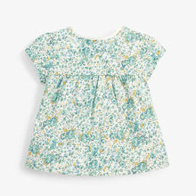Load image into Gallery viewer, Teal Floral Organic Cotton T-Shirt (3mths-5yrs) - Allsport
