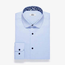 Load image into Gallery viewer, Light Blue Cotton Shirt with Paisley Trim Detail - Allsport

